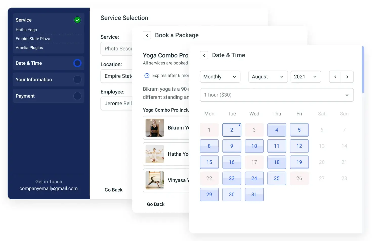 Step By Step Booking Wizard